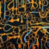 100% Cotton Poplin Fabric Vintage Antique Chain Link Illusion 145cm Wide