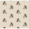 Cotton Rich Linen Look Fabric Siberian Husky Dog Or Panel Upholstery