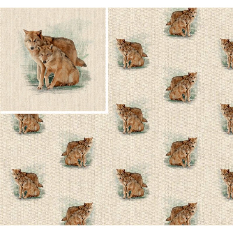 Cotton Rich Linen Look Fabric Digital Rainbow Bunny Rabbits Upholstery