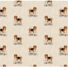 Cotton Rich Linen Look Fabric Beagle Dog Or Panel Upholstery