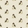 Cotton Rich Linen Look Fabric Springer Spaniel Dog Or Panel Upholstery