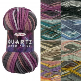 King Cole 100g Quartz Super Chunky Self Striping Premium Acrylic Wool Yarn