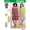 Simplicity Sewing Pattern S8926 Misses Gathered Neck Dress or Top with Trousers