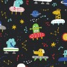 Cotton Jersey Fabric Space Alien Invasion 150cm Wide