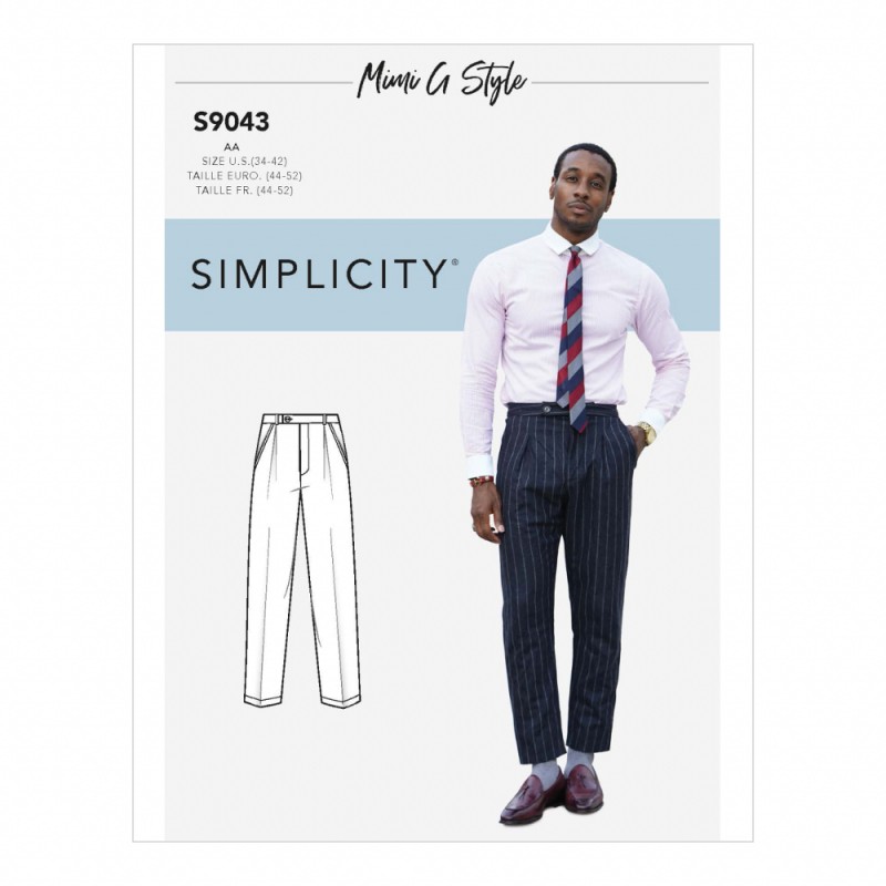 Simplicity Sewing Pattern S9043 Men's Tailored Straight Trousers Mimi G  Style