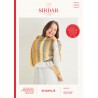 Sirdar Knitting Pattern 10219 Crescent Shaped Lace Striped Shawl in Shawlie