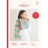 Sirdar Knitting Pattern 10215 Long Cable Textured Wrap Shawl Scarf in Shawlie