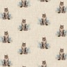 Cotton Rich Linen Look Fabric Sitting Cat Or Panel Upholstery