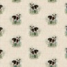 Cotton Rich Linen Look Fabric Dairy Cow Or Panel Upholstery