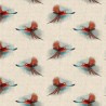 Cotton Rich Linen Look Fabric Flying Red Parrot Bird Or Panel Upholstery