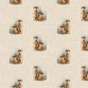 Cotton Rich Linen Look Fabric Meerkat Family Or Panel Upholstery