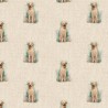 Cotton Rich Linen Look Fabric Labrador Retriever Dog Or Panel Upholstery
