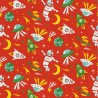 Polycotton Fabric Rocket Space UFO Astronaut Planets Star Universe Earth Moon