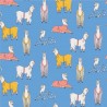 Polycotton Fabric Llamas In Pyjamas Animals Alpaca