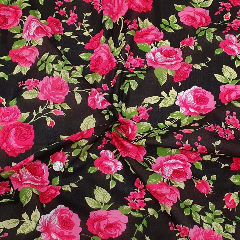 Polycotton Fabric Tomkinson Road Summer Roses Floral Flowers Rose Garden Dress