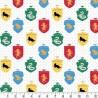100% Cotton Fabric Camelot Harry Potter House Badges Crests