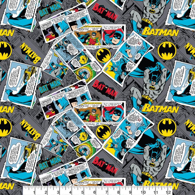 100% Cotton Fabric Camelot DC Comics Batman Collage Comic Book