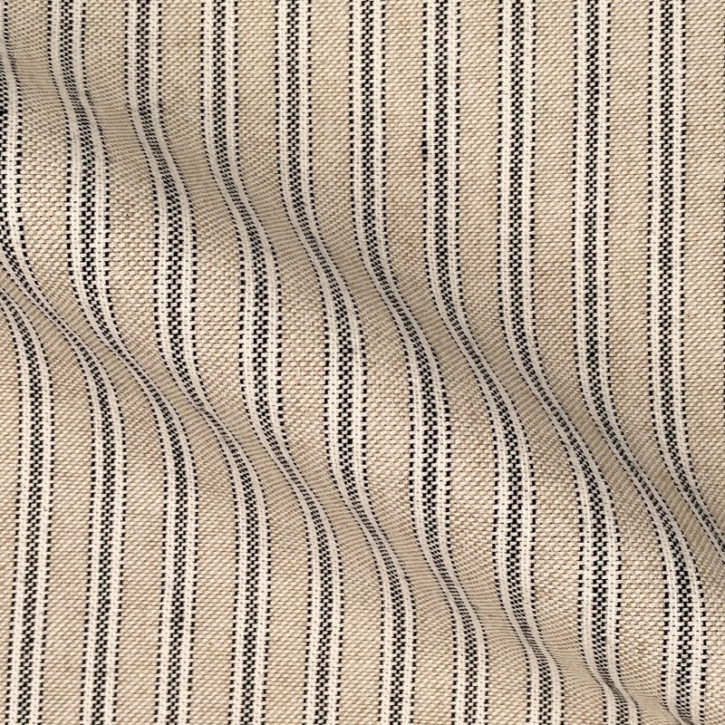 Cotton Rich Linen Look Fabric Ticking Stripes 280cm Wide 6284