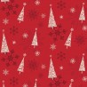 100% Cotton Fabric Rose & Hubble Christmas Snowflakes Xmas Tree 135cm Wide