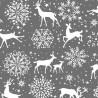 Polycotton Fabric Christmas Snowflakes Reindeer Festive Xmas