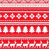Polycotton Fabric Christmas Snowflakes Reindeer Scandinavian Festive Xmas