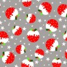 Polycotton Fabric Christmas Puddings Stars Holly
