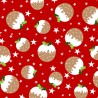 Polycotton Fabric Christmas Puddings Stars Holly
