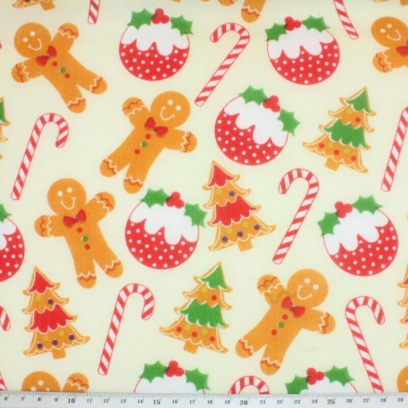 Polycotton Fabric Jim's Winter Wonderland Snowflakes Falling Snow Xmas ...