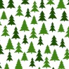 Polycotton Fabric Christmas Trees Green Woodland Xmas Festive