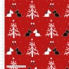 100% Cotton Fabric Christmas Wish Scottie Dogs Mistletoe Trees Festive Xmas
