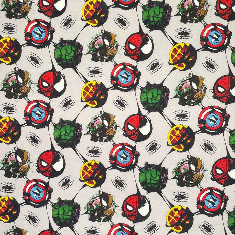 100% Cotton Fabric Digital Marvel Avengers Venom Spiderman Hulk Groot 140cm  Wide