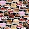 100% Cotton Fabric Timeless Treasures Cake Dessert Cakes Food Celebration