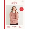 Sirdar Knitting Pattern 10178 Women's Checked Raglan Sweater in Saltaire Aran