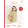 Sirdar Knitting Pattern 10176 Women's Modern Funnel Neck Sweater Saltaire Aran