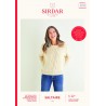 Sirdar Knitting Pattern 10174 Women's Centre Cable Sweater in Saltaire Aran