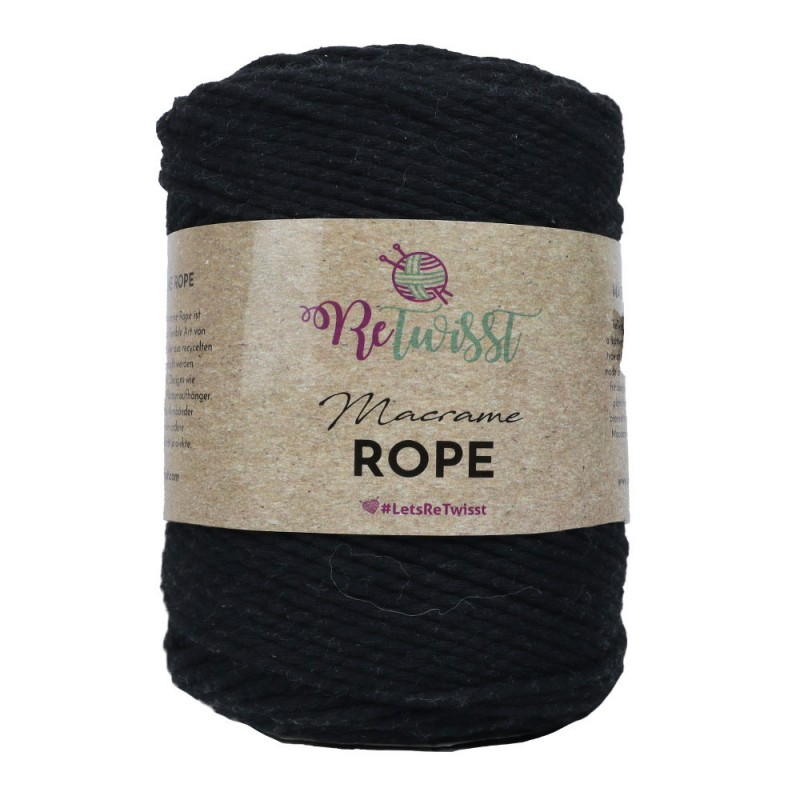 ReTwisst Macrame Rope 3mm Recycled Fibres Craft Crochet Knitting Yarn 500g