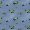 100% Cotton Fabric Kennard & Kennard Battlezone Airforce Helicopter Chinook