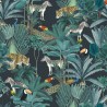 Italian Soft Plush Velvet Digital Print Fabric Safari Animals Palm Trees 150cm W
