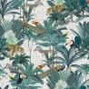Italian Soft Plush Velvet Digital Fabric Safari Animals Natural Palm 150cm W