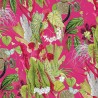 Italian Soft Plush Velvet Digital Fabric Exotic Floral Flowers Cerise 150cm W