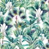 Italian Soft Plush Velvet Digital Fabric Tropical Palm Springs Natural 150cm W