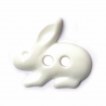 1 x 18mm Tiny White Hare Rabbit Nylon Plastic 2 Hole Buttons