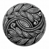 1 x 20mm Scrolled Leaves Polyester Faced Craft Buttons