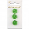 Sirdar Elegant Round Green Transparent Patterned Plastic Button 16mm 3 Pack 557