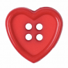 1 x 15mm Bright Red Heart Nylon Buttons 4 Hole