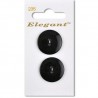 Sirdar Elegant Plain Flat Basic Black Plastic Button 22mm 2 Pack 235