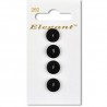 Sirdar Elegant Black Floral Etched Plastic Button 11mm 4 Pack 262