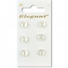 Sirdar Elegant White Pearlised Plastic Button 9mm 6 Pack 020