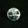 1 x 11mm Clear Diamond Look Button Round Shank Polyester Plastic