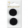 Sirdar Elegant Round Black Decorative Shank Button 25mm 2 Pack 295